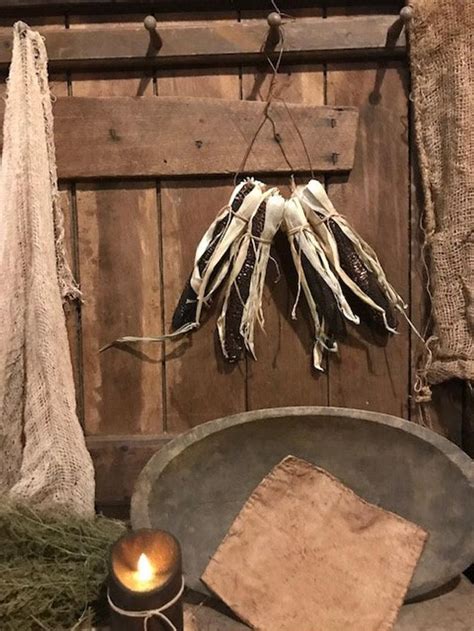 Primitive Dried Corn Cobs Peg Hanger Homestead Door Keep FALL Etsy