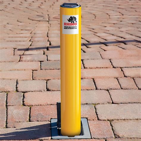 Rhino Rt Rd4 Yellow Steel Telescopic Security Bollard Powder Coate