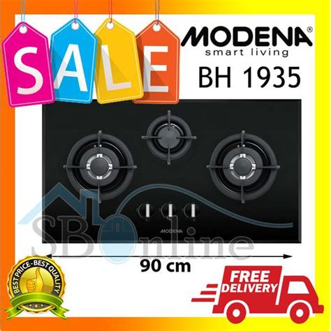 Jual Modena Kompor Tanam Built In Hob Gas 90 Cm 3 Tungku Bh 1935