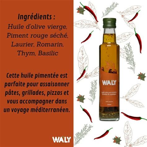 Huile D Olive Aromatis E Piment Herbes Waly Saveurs Ml Mounet