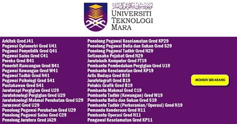 Permohonan Jawatan Uitm Terkini Jawatan Kosong