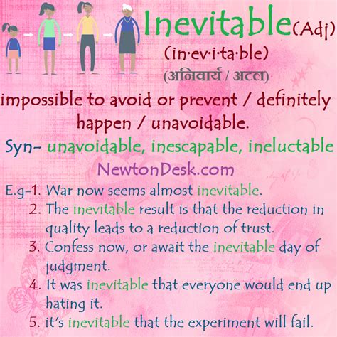 Inevitable – Impossible To Avoid or Prevent #vocabularyflashcards # ...