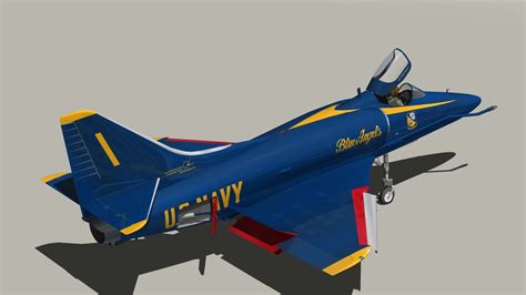 3D model A4 Skyhawk Blue Angels - TurboSquid 1996852