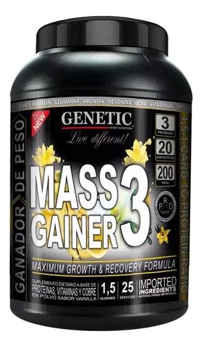 Ganador Masa Muscular Mass Gainer 3 Genetic Sabor Frutilla MercadoLibre