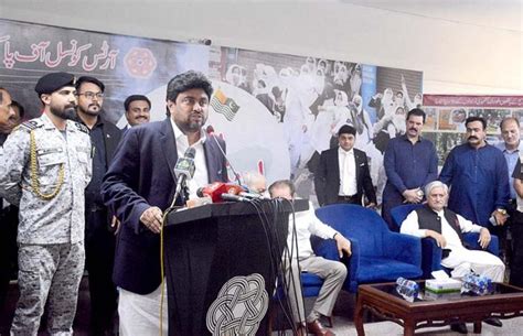 Sindh Governor Mohammed Kamran Khan Tessori Addressing A Pictorial