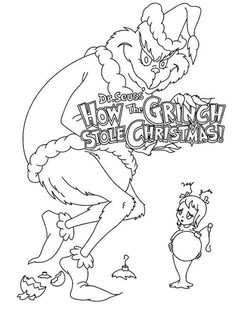 The Grinch Stole Christmas Poster Coloring Pages Free Printable