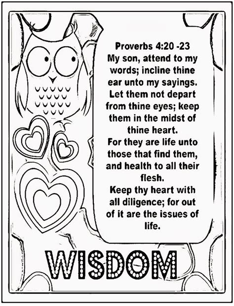 Wisdom Coloring Sheet Poster Proverbs
