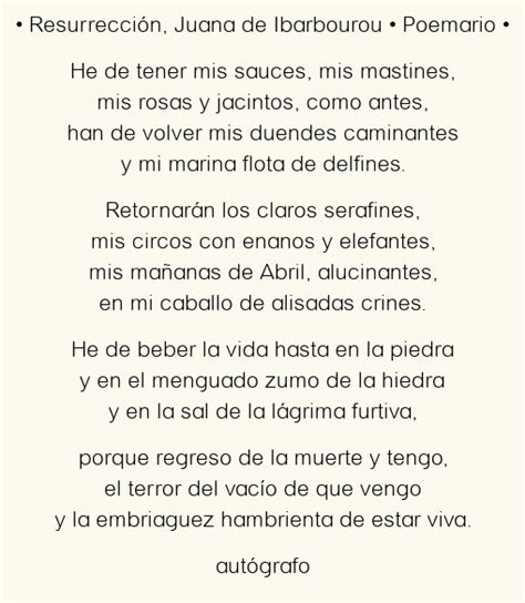 Resurrección Juana de Ibarbourou Poema original