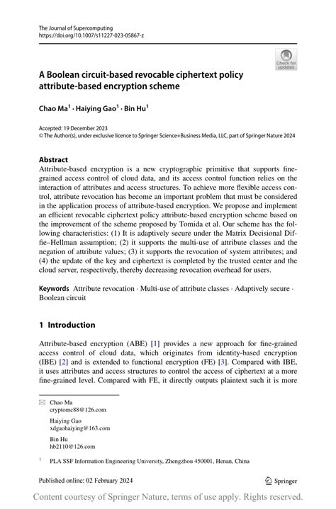 A Boolean Circuit Based Revocable Ciphertext Policy Attribute Based