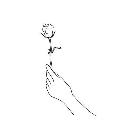 Beautiful Hand Holding A Rose Wallpaper And Illustration