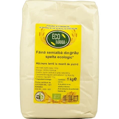 Faina Semialba Din Grau Spelta Eco 1kg Ecomania Paradisul Verde