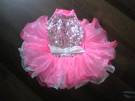 Xlc Preloved Solo Pink And White Sequin Tutu Costume Size Xlc Dance