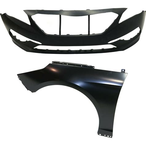 Geelife Bumper Cover Kit For 2015 2017 Hyundai Sonata Sedan Front 2pc