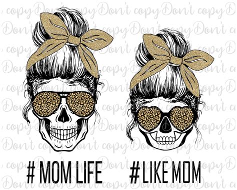 Skull Mom Life Mom Life Skull Png Skull Mom Png Skull Cheetah Sublimation Mom Life Png Skull Mom