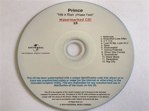 Prince Hit N Run Phase Two Cdr Discogs