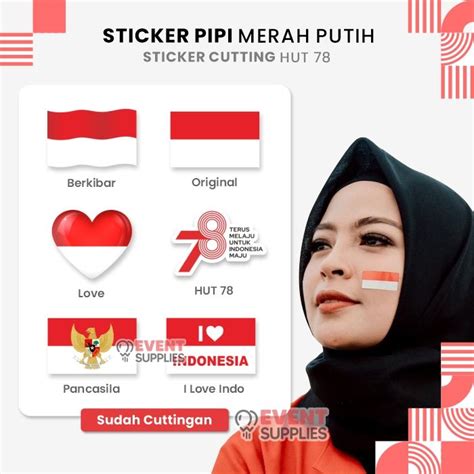 10pcs Sticker Pipi Hut Ri Bendera Merah Putih Stiker Kemerdekaan Indonesia Pancasila I