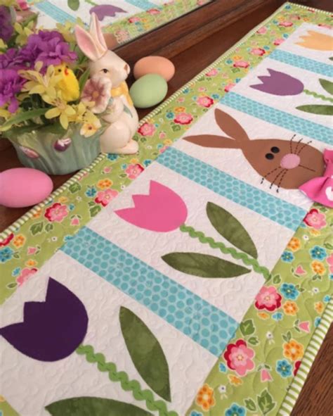 Hop To It Fun Easter Quilting Patterns And Projects Spring Table Runner Easter Table Runners