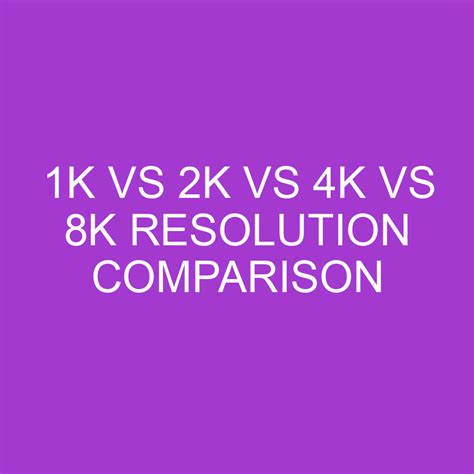 1K Vs 2K Vs 4K Vs 8K Resolution Comparison Differencess