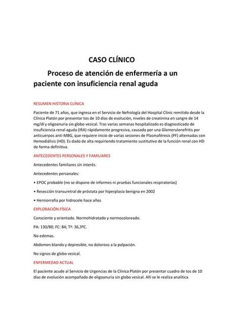 Caso Clinico De Insuficiencia Renal Aura Ester Per Z Rada Udocz