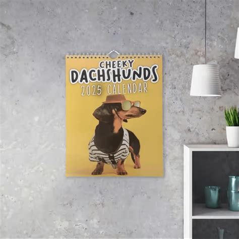 Planejador mensal semanal diário 2025 calendário Cheeky Dachshunds