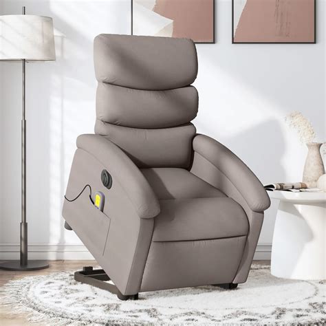 Fauteuil Inclinable De Massage Lectrique Taupe Tissu Eur