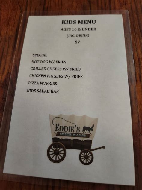 Menu At Eddie S Chuck Wagon Restaurant Malone