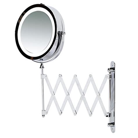 Kenley Wall Mounted Magnifying Makeup Mirror with LED Light - Extending Vanity