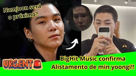 Urgente Suga Do Bts O Terceiro Membro Do Grupo A Se Alistar No