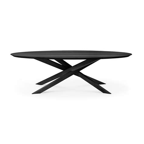 ETHNICRAFT Table Ovale MIKADO 267 Cm Rovere Nero Amoble Design