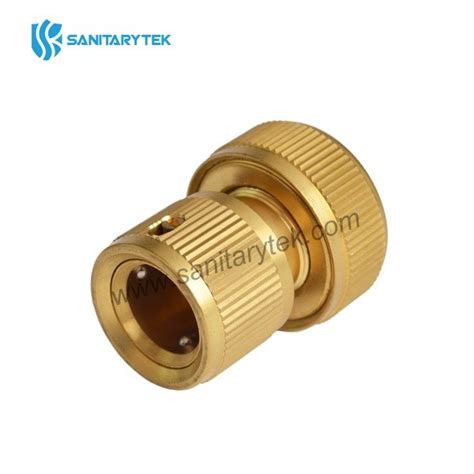 Brass Garden Hose Quick Connector With Stop