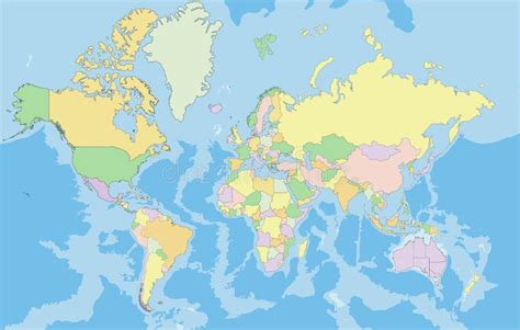 Mapa Pol Tico Altamente Detallado Del Mundo Ilustraci N Del Vector