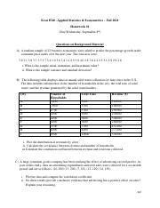 Hw Pdf Econ Applied Statistics Econometrics Fall