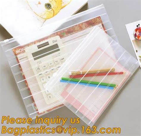 Custom Clear A4 A5 Pu Pvc Plastic Document Bag Custom Imprint Clear