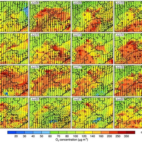 Spatial Distributions Of The Modeled Colored Shadings And Observed