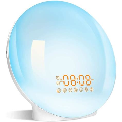 Radio Reveil Matin Lumière Lumineux LED Lampe de Chevet avec 20