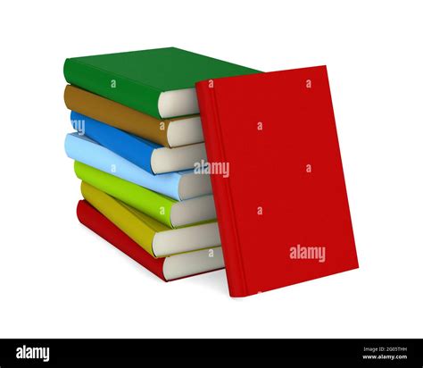 Pile Books On White Background Isolated 3d Illustration Stock Photo