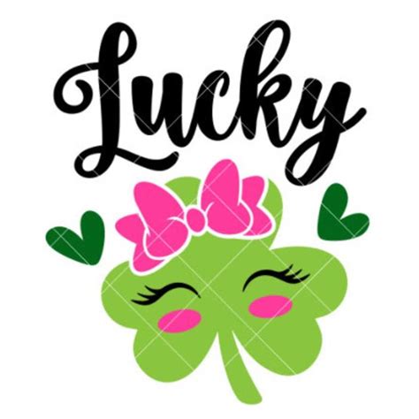 Pretty Lucky Clover Svg St Patricks Day Svg Lucky Svg Inspire Uplift