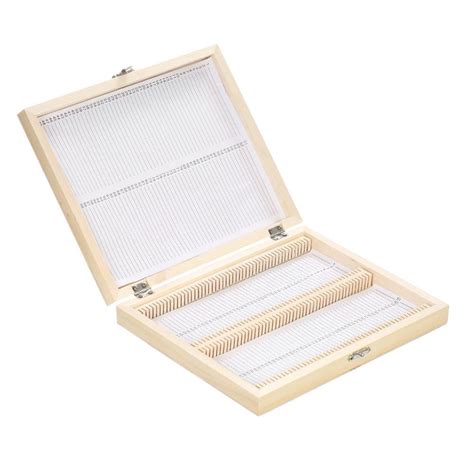 Microscope Slides Storage Box Kkmoon 100 Places Wooden Slide Storage