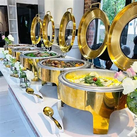 Commercial Catering Kitchenware Set Candle Electric Hot Pot Chafer Dishes Food Buffet Display