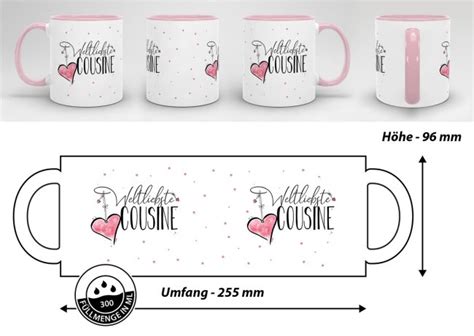 Tasse Weltliebste Cousine Innen Henkel Rosa TASSENDRUCK 10 9