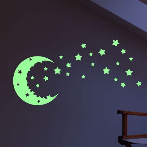 Sticker Phosphorescent Ciel étoilés et lune Stickers CHAMBRE ENFANTS