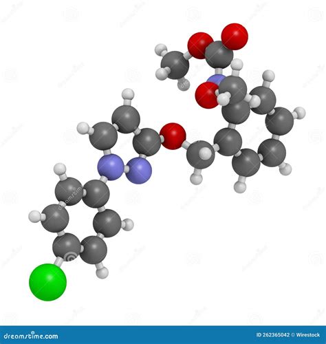 Pyraclostrobin Fungicide Molecule 3d Rendering Stock Illustration