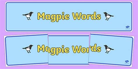 Free 👉 Magpie Words Display Banner Twinkl