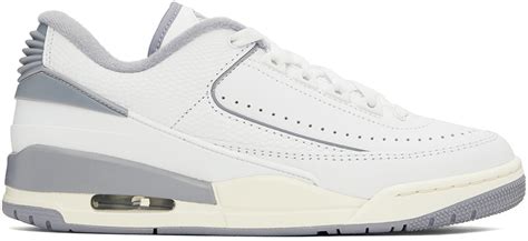 White & Gray Jordan 2/3 Sneakers by Nike Jordan on Sale