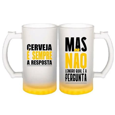 Kit 2 Caneca Lema Cerveja Chopp Vidro Fosco 450ml C Caixa I Love