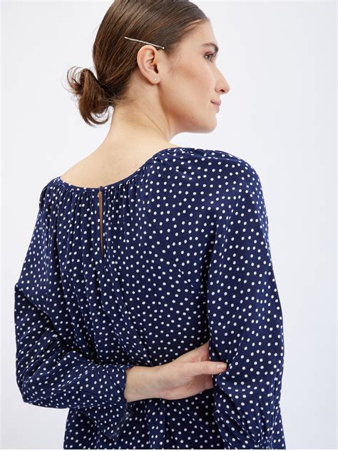 Dunkelblaue Damen Polka Dot Bluse ORSAY Orsay At Der Offizielle E