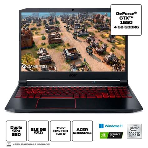 Notebook Gamer Acer Nitro 5 156 Fhd I5 10300h 512gb Ssd 8gb Gtx 1650