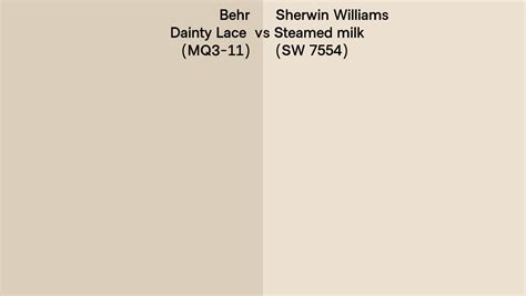 Behr Dainty Lace MQ3 11 Vs Sherwin Williams Steamed Milk SW 7554