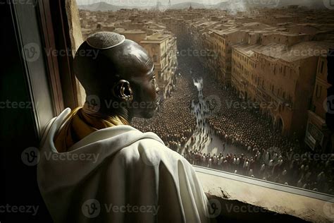 Black Pope Just Elected In Vatican Illustration Generative Ai 23968304