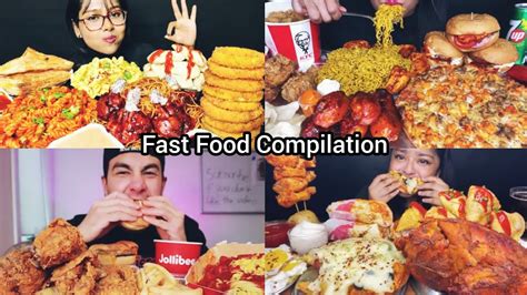 Mukbang Fast Food Eating Compilation 🍗🍔🍟🍕🌯🍳🍜🍹😍🔥 Youtube